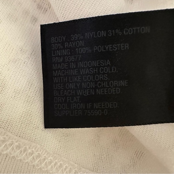 Worthington Drapey White Lined Lace Top with 3/4 Bell Sleeves, Medium - Picture 10 of 10